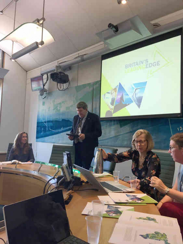 Rutland County Council Leader Oliver Hemsley speaking at the launch of Britain's Leading Edge at Portcullis House in London yesterday (Mon).