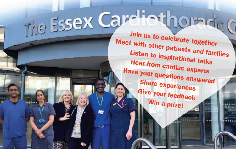 From left: Dr Neil Srinivasan, Nurse: Sharon Toora, Linda Casey (SADS UK Office Manager), Anne Jolly MBE (Founder), Dr Jason Dungu, Nurse: Amy Hardy-Wallace.