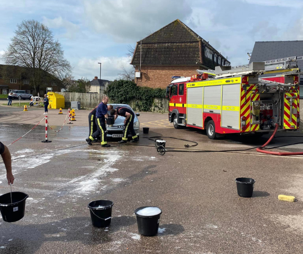 The local community's support was overwhelming, with many turning up not just to get their cars cleaned but to contribute to a cause that enhances the lives of those living with dementia.  (Photo: Wells Fire Station) 