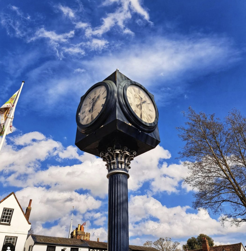 The latest in our weekly series What's On in Hitchin. PICTURE: The clock in Hitchin Market Square. CREDIT: Danny Pearson