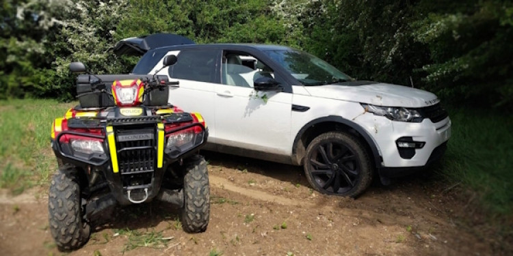 The quad bike team found an abandoned stolen Range Rover. 