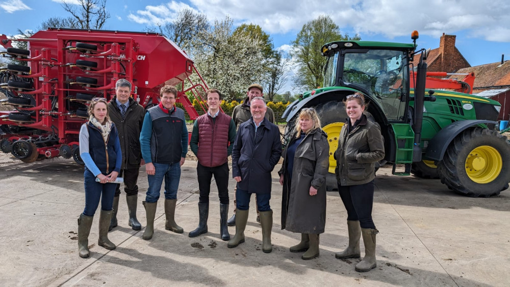 Labour pledges to back Bedfordshire farmers. PICTURE: Labour Shadow Minister Steve Reed and Alistair Strathern with local farmers. CREDIT: Labour 