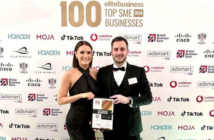 Dani and Tom Murrell of Ada Digital Marketing accepting their award (image supplied)