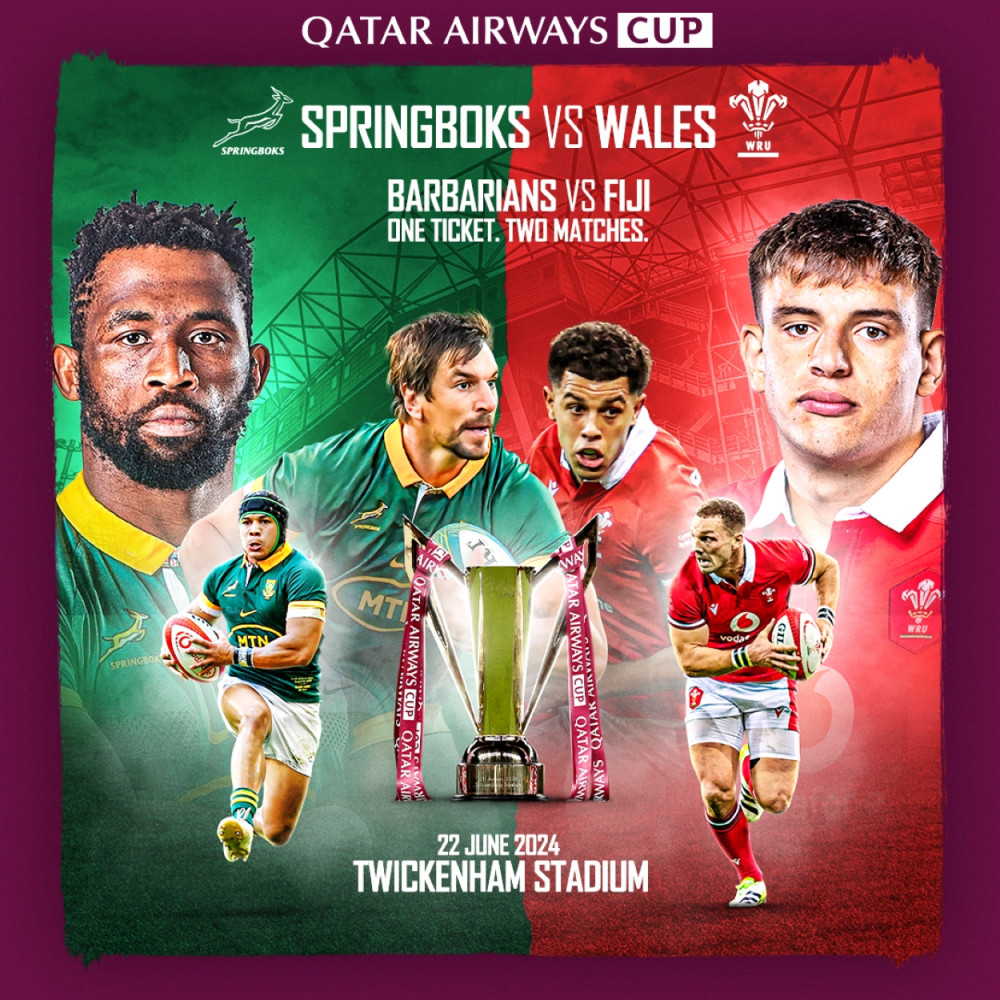 International Rugby Doubleheader - Qatar Airways Cup - South Africa v Wales &  The Killik Cup Barbarians v Fiji