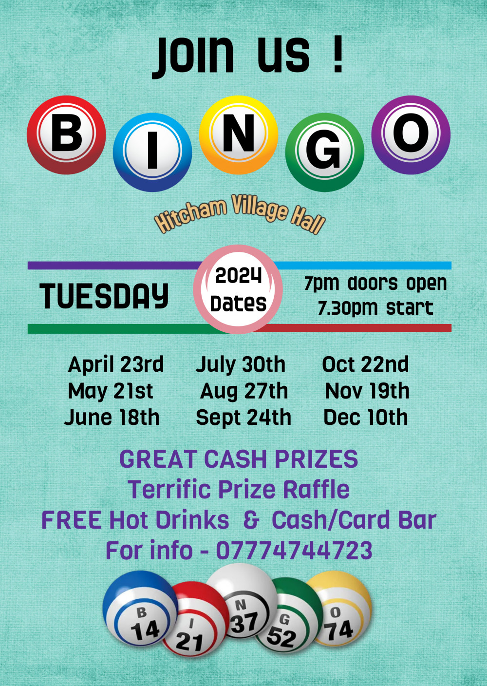 Bingo at Hitcham Village Hall