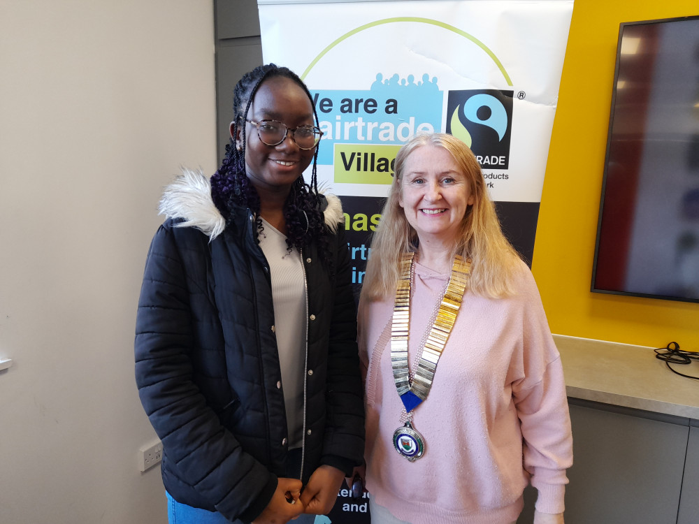 One of the winners, Moyo Bankole, with Councillor Carolyn Mirza Davies