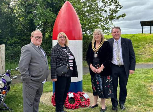 Mayor and consort Cllr Sue Little and Brian Little with Cllrs Aaron Green and Lee Watson. 