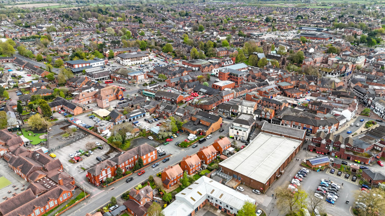 An aerial view of Nantwich, taken this April. (Photo: Jonathan White).