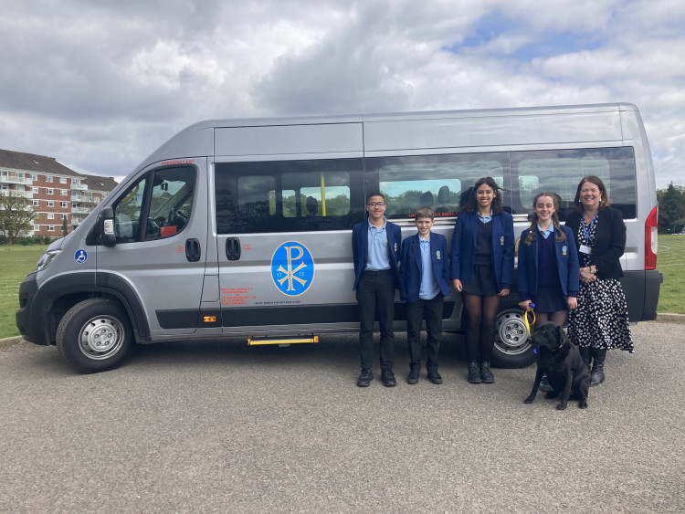 Christ School in Richmond in front of the new 17-seater minibus (credit: Image supplied).