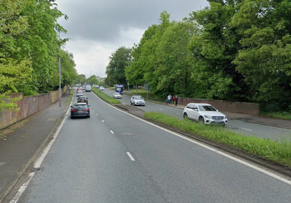 The stolen car was spotted being driven on the wrong side of the A34 in Stoke-on-Trent (Google).