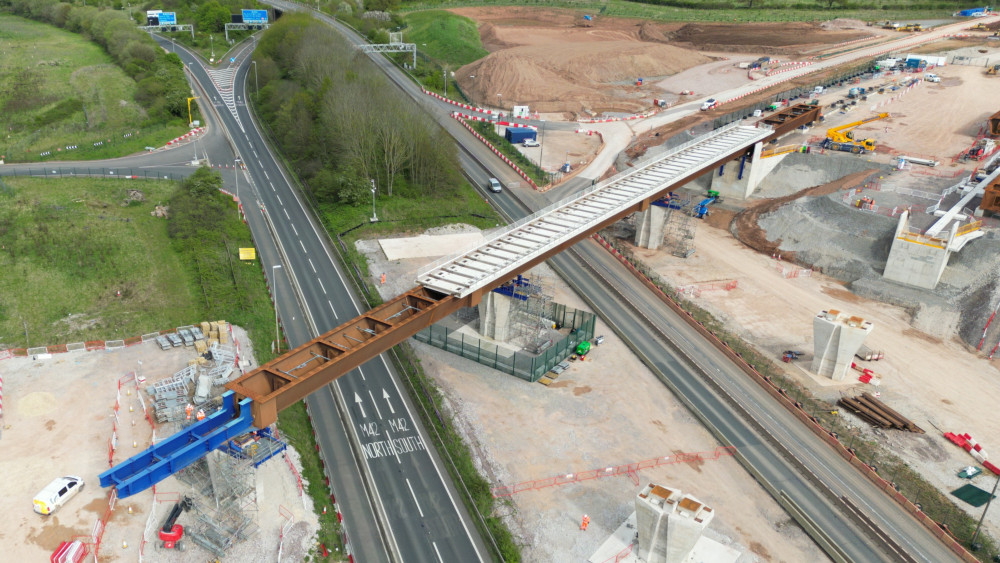 It took ten hours to slide the bridge into place (image via HS2)