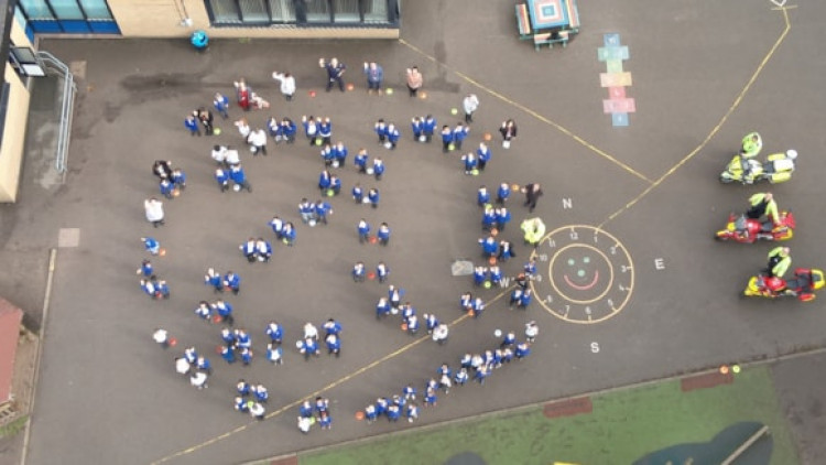 A new initiative involves school children helping to prevent speeding outside schools. (Photo: Cheshire Police) 