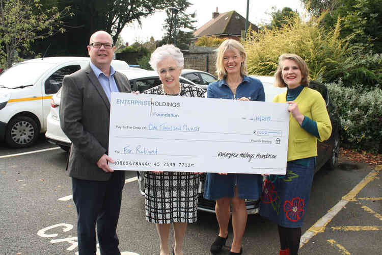 (l-r) Warren Hallam of Enterprise, Elizabeth Mills and Caroline Hammond, of For Rutland, and Rutland County councillor Lucy Stephenson