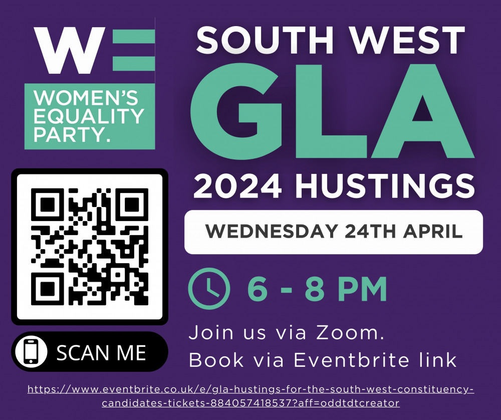 Women's Equality Party Richmond branch are hosting a hustings tonight (24 April) for South West London GLA candidates (credit: Women's Equality Party).