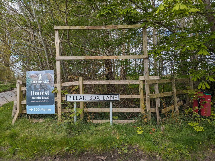 A space where the huge sign advertising Bradwall Manor Horse Trials usually hangs. (Photo: Nub News)  