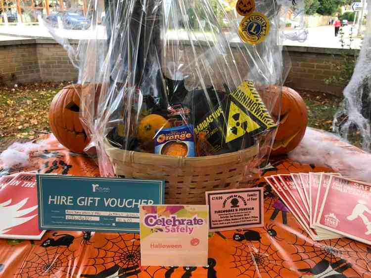 Some of the pumpkin carving competition prizes. Photo courtesy of Oakham Fire Station