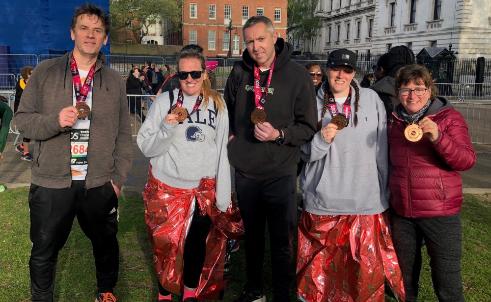  A post race pic of (L-R): Martin Ashberry, Vicky Hulme, Dave Hulme, Alison Ralph & Fran Normansell. 