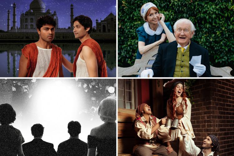 (Top left to right) Guards at the Taj, Twelfth Night, Here in America and Treasure Island make up Orange Tree Theatre's programming for autumn 2024 (credit: Orange Tree Theatre).