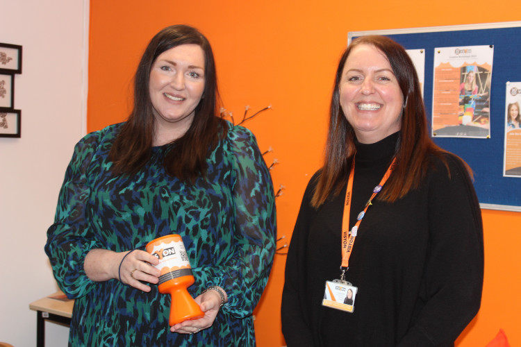 Katie Grindey and Linda De Sa are one of six staff stationed at Visyon Crewe. (Image - Crewe Nub News) 