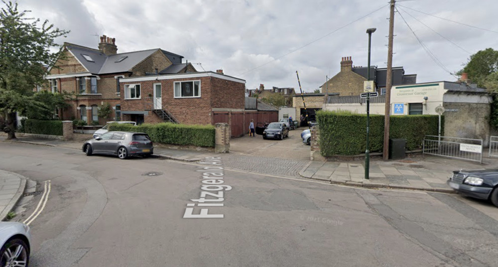 An applicant wants to build new homes in Grosvenor Garage, East Sheen (credit: Google maps).