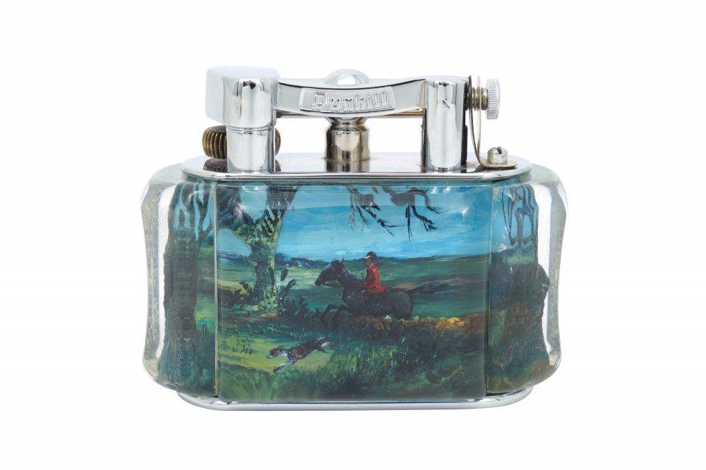 A 'Fox Hunting' Aquarium table from Dunhill Aquarium Lighters has sold at auction for staggering sum (credit: Chiswick Auctions).