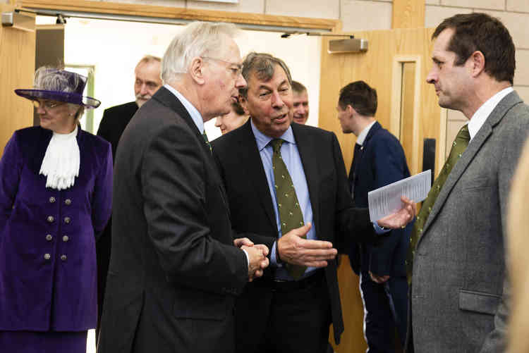 Chairman of Rutland Agricultural Society David Wood presents Jonny Baker, Trustee and Agricultural Education Leader for Rutland Agricultural Society, to His Royal Highness