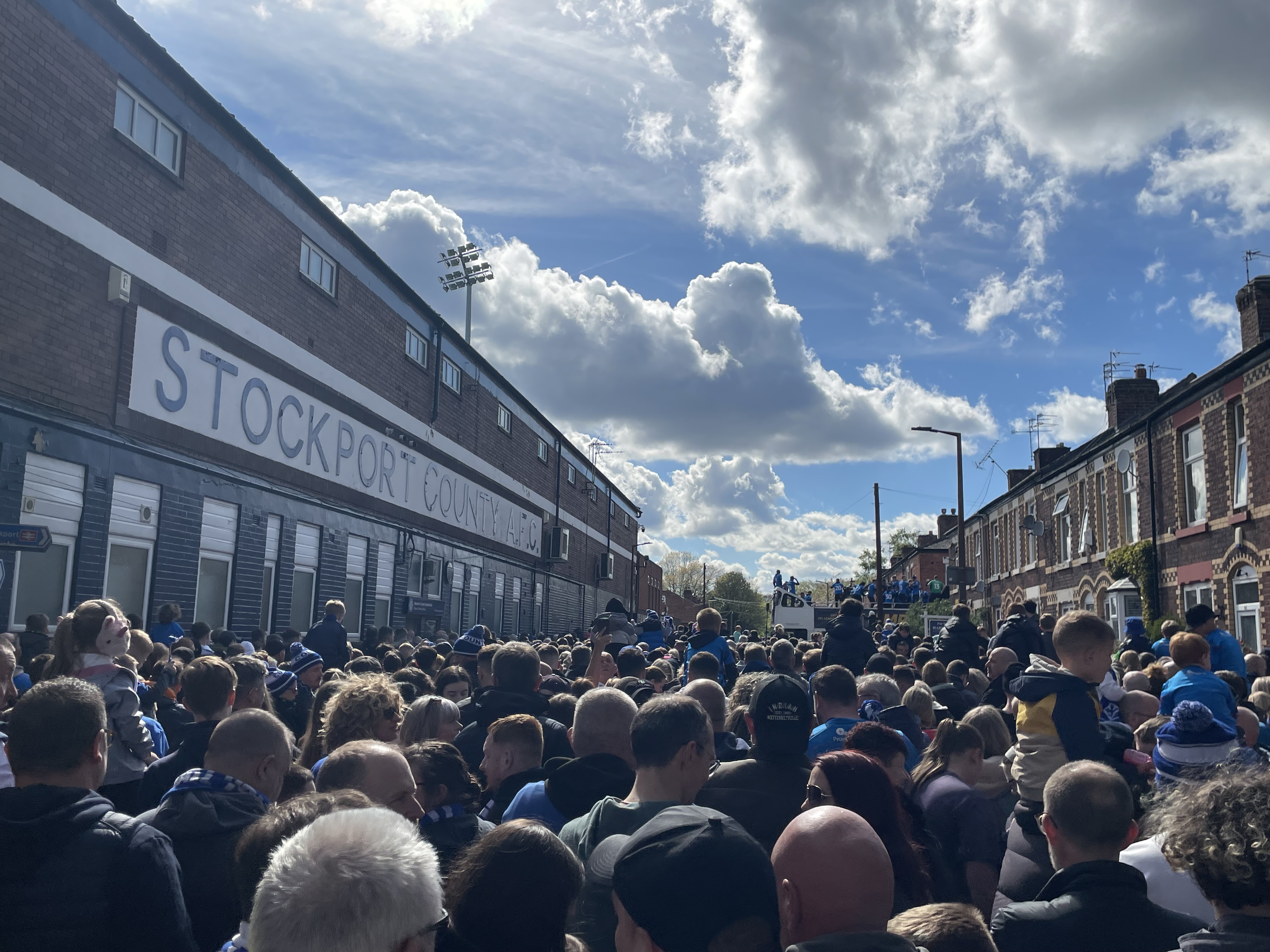 Stockport County's victory parade on Sunday 28 April 2024 (Image - Alasdair Perry)