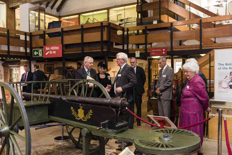 His Royal Highness viewing The Exton Gun