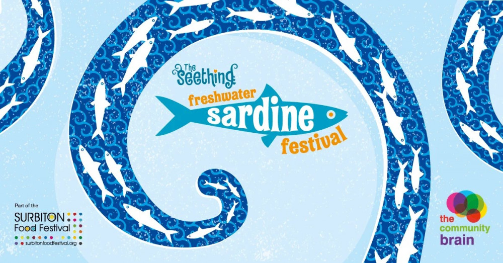 A banner for The Community Brain’s 2024 Seething Freshwater Sardine Festival (Photo: Gavin Blann)