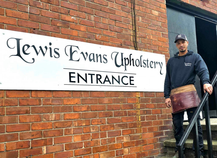 Lewis Evans outside his workshop on Waterside. (Image - Lewis Evans Upholstery) 