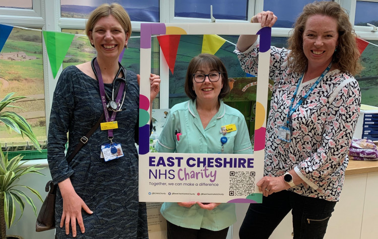 Dr Katherine 'Kat' White and Dr Michelle Kelly, with Lisa Nixon Activities Coordinator on Ward 9. 