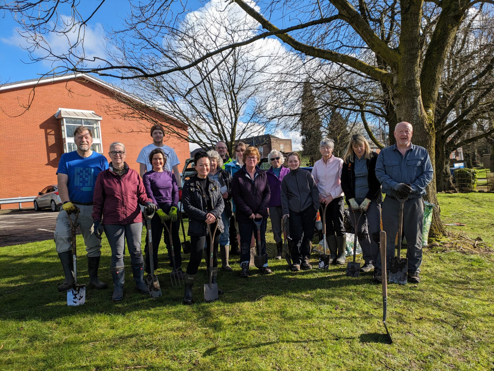 Volunteers involved with the planting of the centenary trees. 