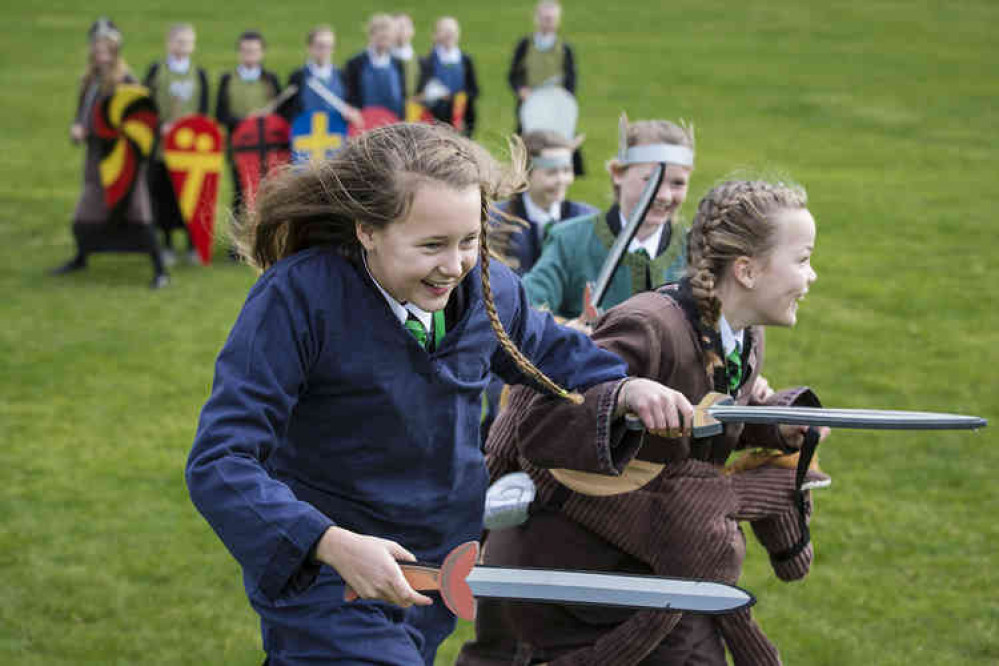 Students from Catmose College enjoying a Schools' Learning experience at Oakham Castle