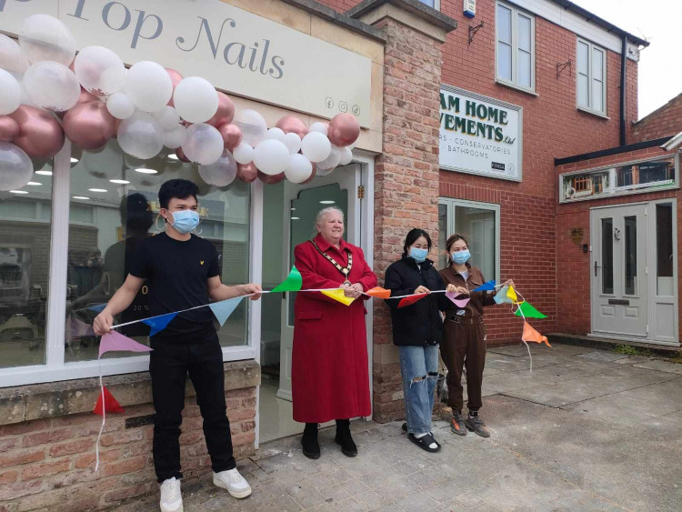 Tip Tops Nails has been opened by the team and Oakham's mayor. Image credit: Nub News. 