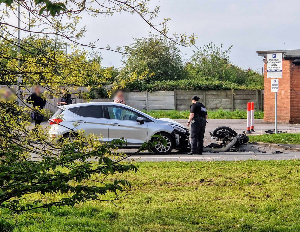 The serious collision on Bradfield Road, outside Heron Foods, happened at 7:51am on Thursday 2 May (Ryan Parker).