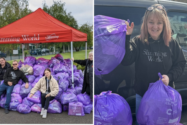 West London Slimming World members donate slimmed out of clothes for Cancer Research UK (credit: Image supplied). 