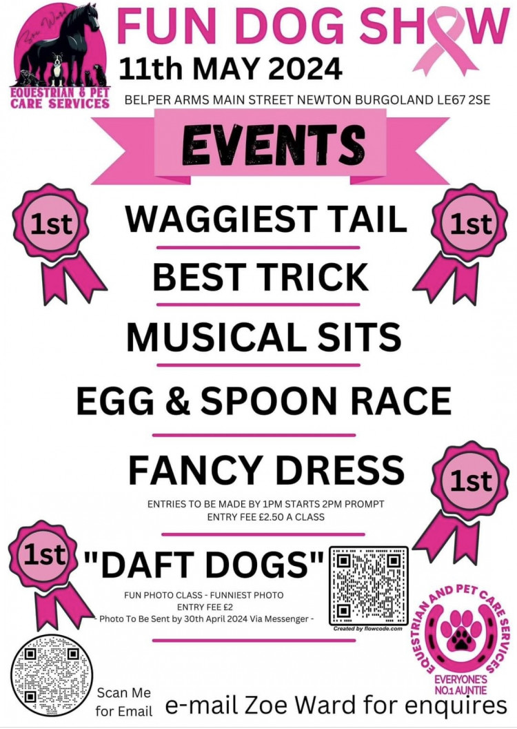 the Charity Dog Show at The Belper Arms, Newton Burgoland near Ashby de la Zouch