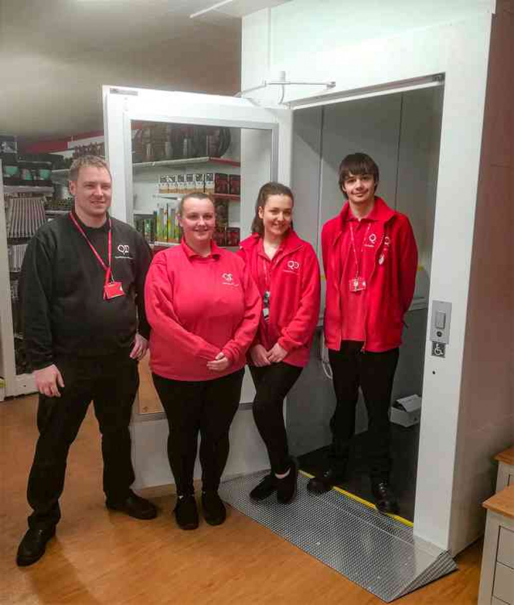 Staff and customers are celebrating the new lift at QD in Church Street