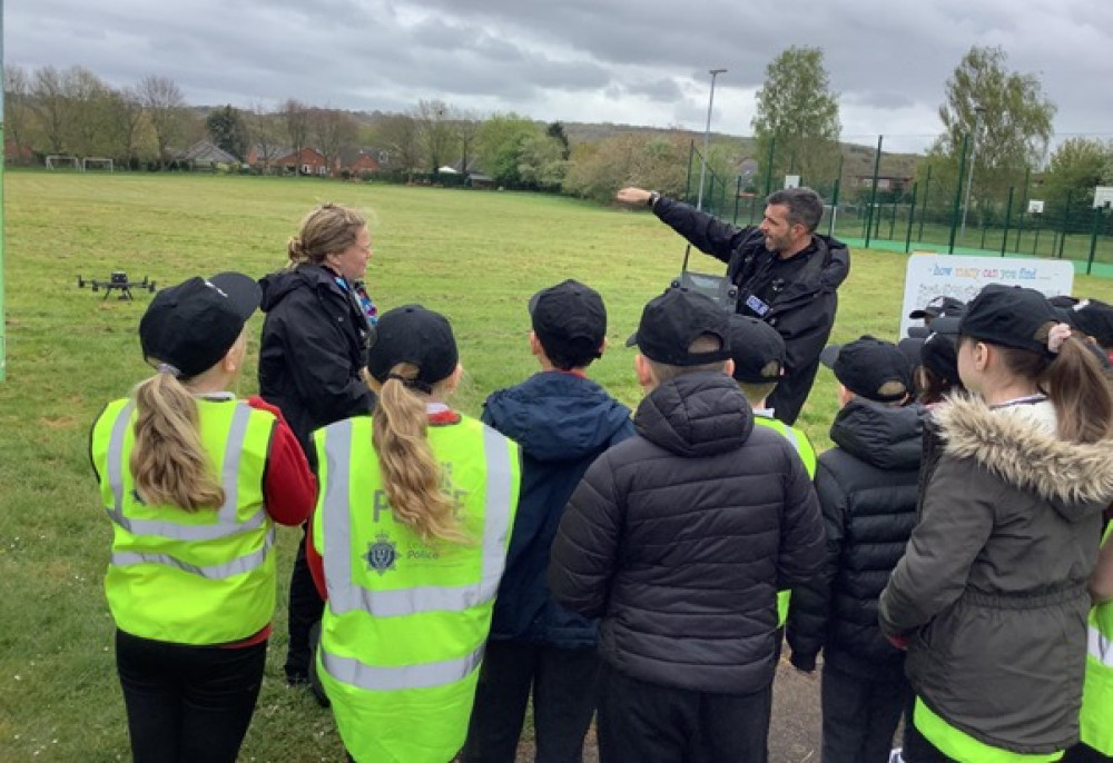 Thringtone pupils had a visit from Leicestershire Police's Drone Team. Photo: North West Leicestershire Poluce social media