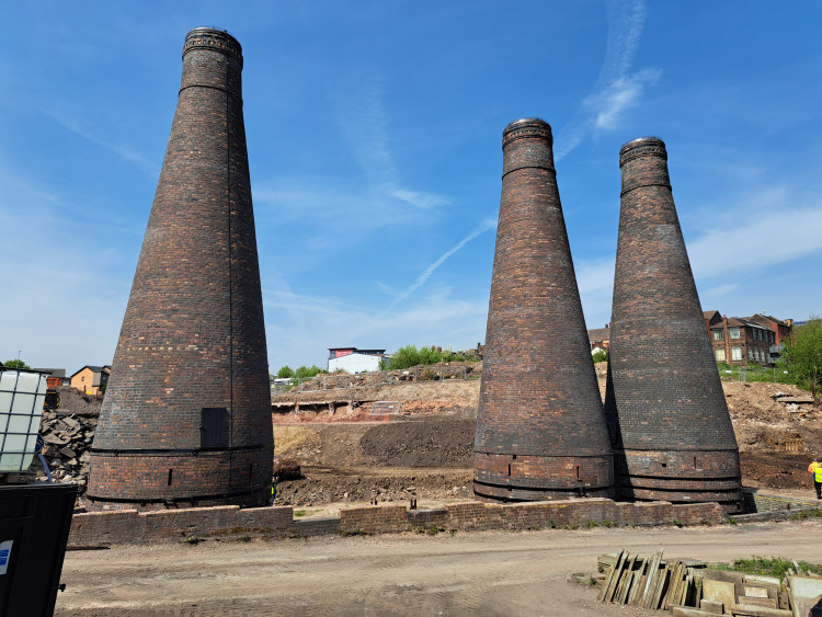 The Three Sisters, Bournes Bank, Burslem, have been restored as part of wider plans for a new housing development (Stoke-on-Trent City Council).