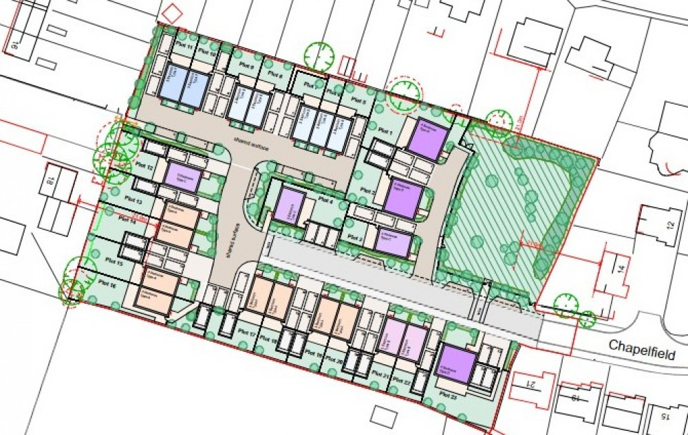 Plans For 23 Homes On Chapelfield In Oakhill. CREDIT: Noma Architects. 