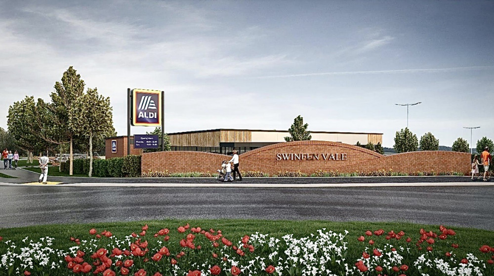An artist's impression of the new Aldi supermarket in Ellistown. Image: Aldi/Harworth Group/North West Leicestershire District Council