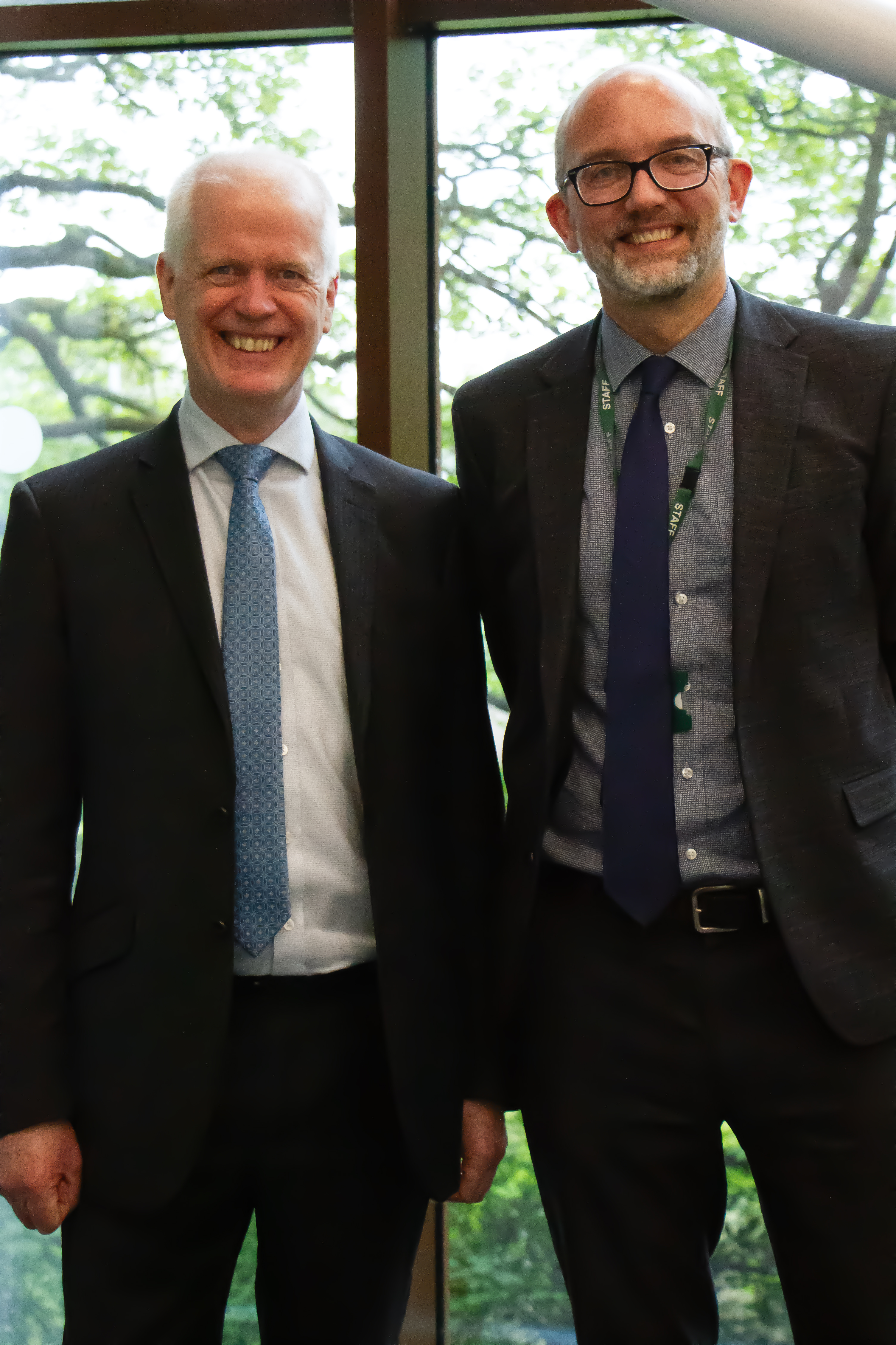 Current Fallibroome Academy Headteacher Francis Power with his newly-appointed successor Ross Martland