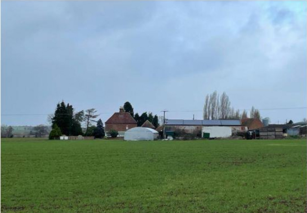 The pods would be installed on a piece of arable land at Hunscote Farm (image via planning application)