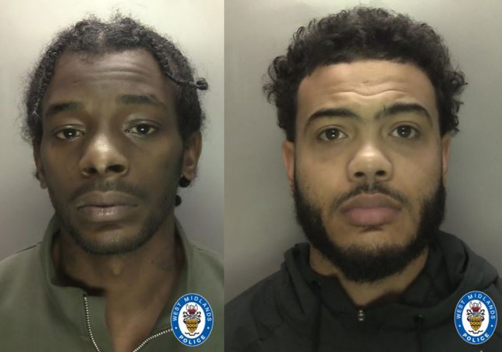 Akelle Charles (left) and Ricardo Thomas were jailed at Birmingham Crown Court yesterday (image via West Midlands Police)