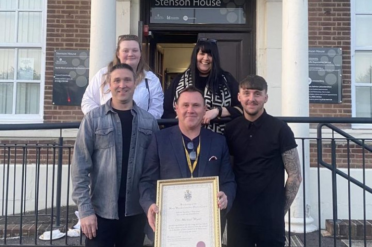 Councillor Michael Wyatt, with his award for 21 years long service as a Coalville councillor. Photo: Supplied