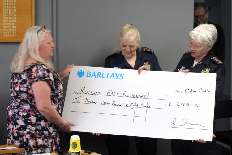 Cllr Sally-Anne Wadsworth, Carole and Barbara from Rutland Community First Responders. Image credit: Martin Brookes.