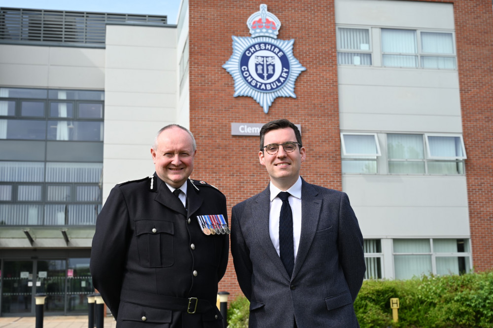 New PCC Dan Price and Chief Constable Mark Roberts at Cheshire Police HQ. (Photo: Dan Price)