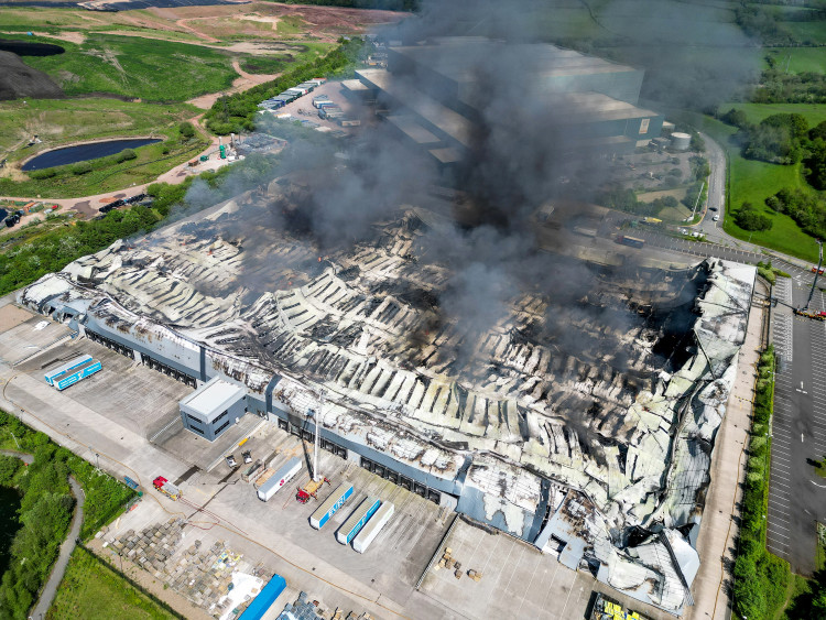 Emergency services descended on Cannock this morning after a fire broke out at a factory (SWNS).