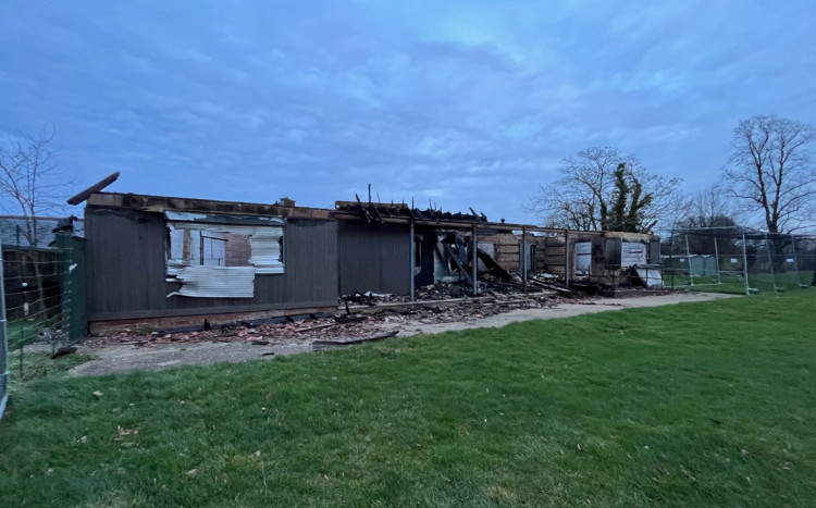 The site after the suspected arson attack at Hampton Wick Royal Cricket Club (credit: Hampton Wick Royal Cricket Club, provided in Richmond Council documents).